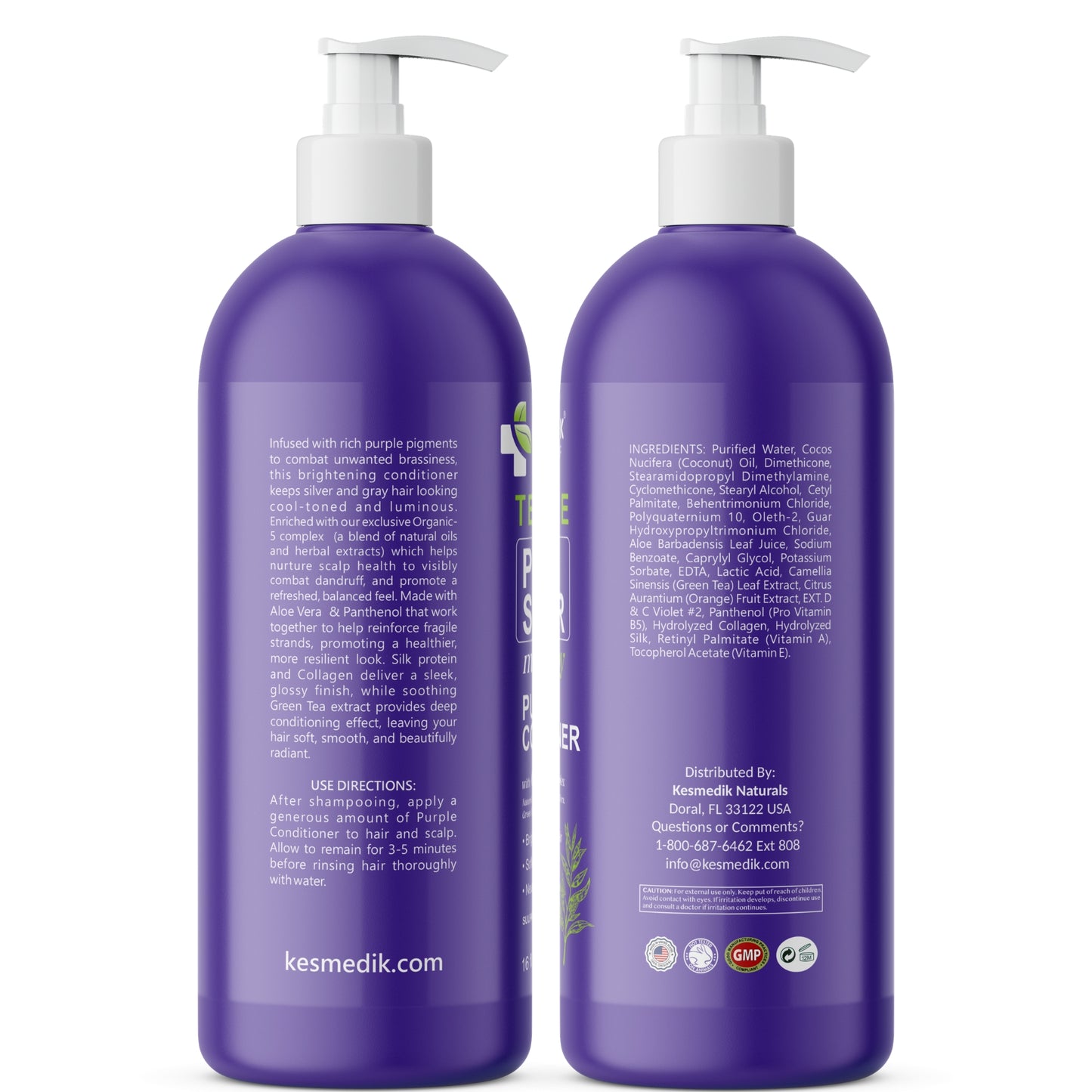 Tea Tree Purple Conditioner – Anti-Brass Toner for Blonde & Silver Hair, 16 oz