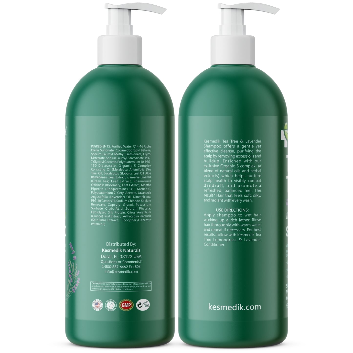 Tea Tree Lavender Shampoo & Conditioner Set – Scalp Soothing & Clarifying, 16 oz