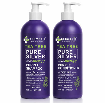 Tea Tree Purple Shampoo & Conditioner Set – Anti-Brass Toner for Color-Treated Hair, 16 oz – Amazon gallery 9