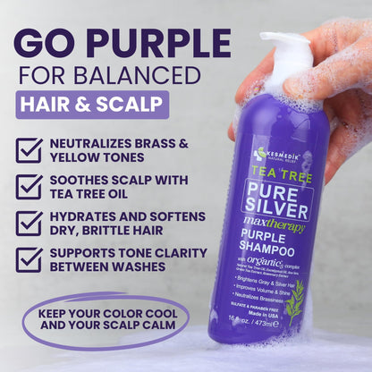 Tea Tree Purple Shampoo – Anti-Brass Toner for Color-Treated Hair, 16 oz – Amazon gallery 2