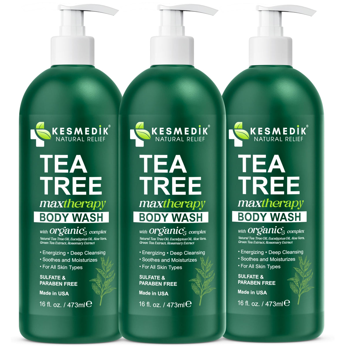 Tea Tree Body Wash MaxTherapy – 3-Pack, 16 fl oz Each – product information 7