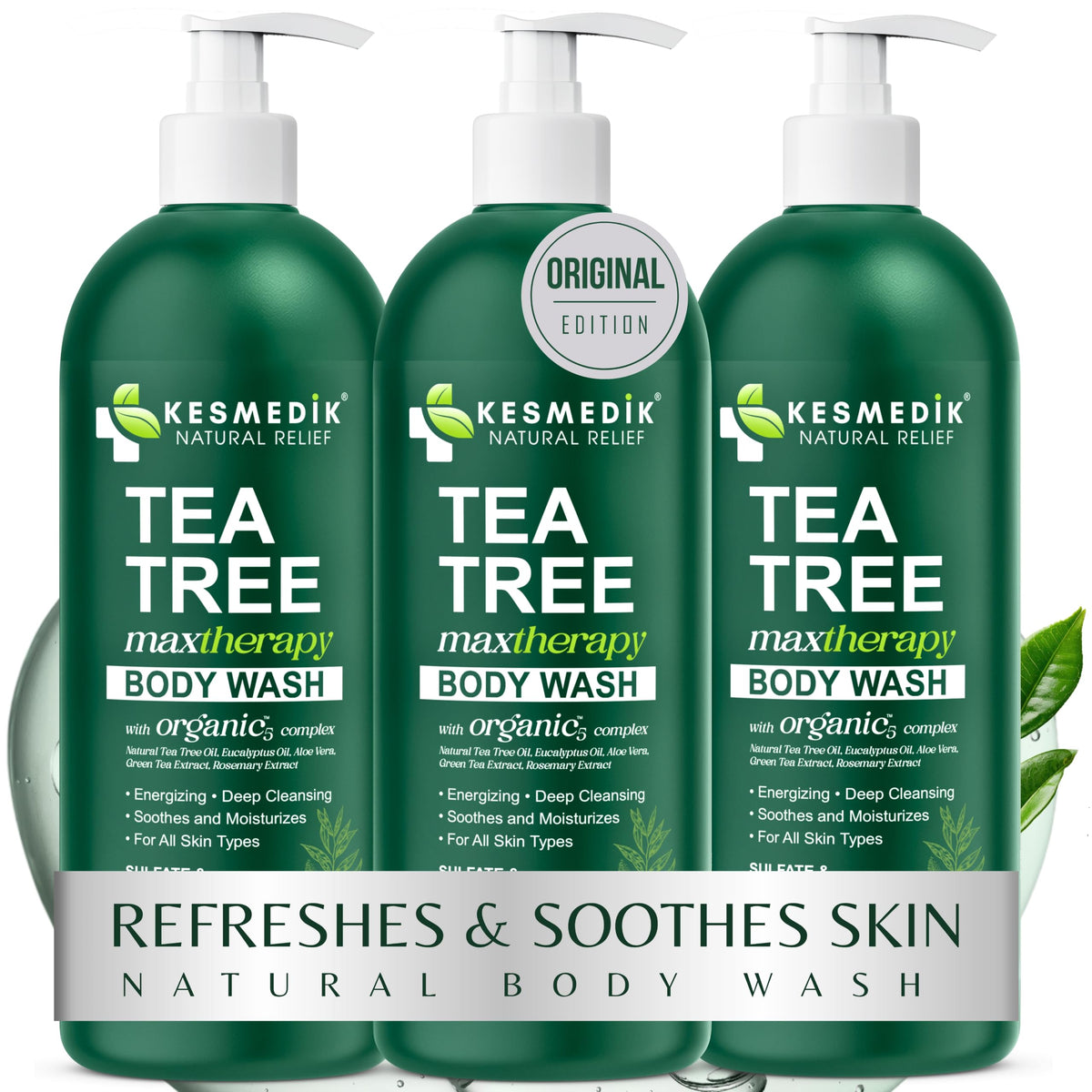 Tea Tree Body Wash MaxTherapy – 3-Pack, 16 fl oz Each – main product image