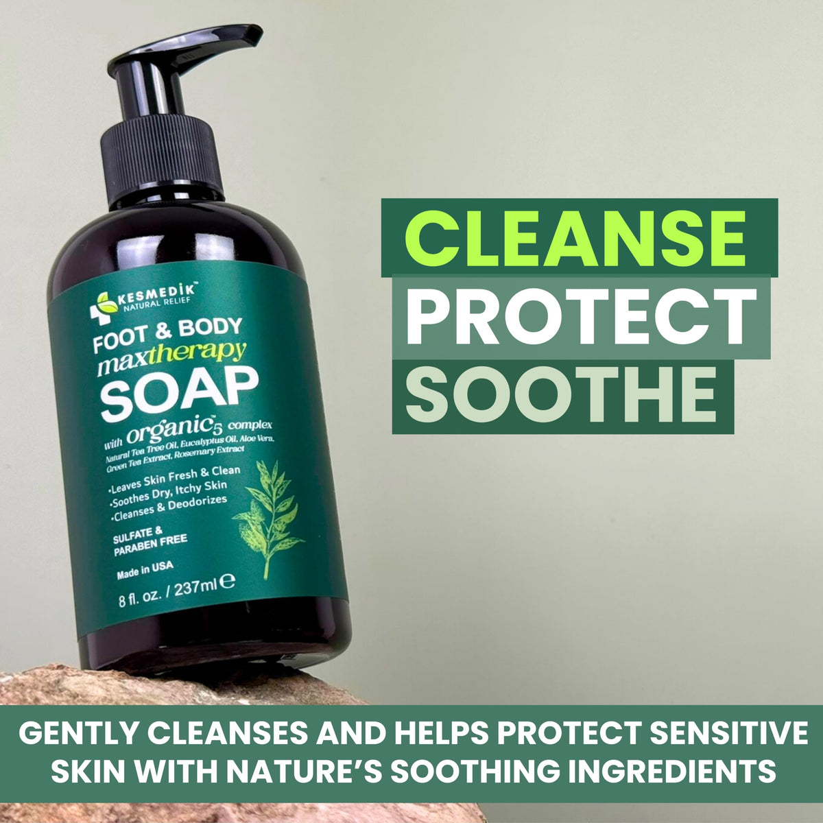 Tea Tree Oil Foot & Body Soap – Deep Cleansing, Anti‑Odor & Itch Relief, 8 oz – Amazon gallery 5