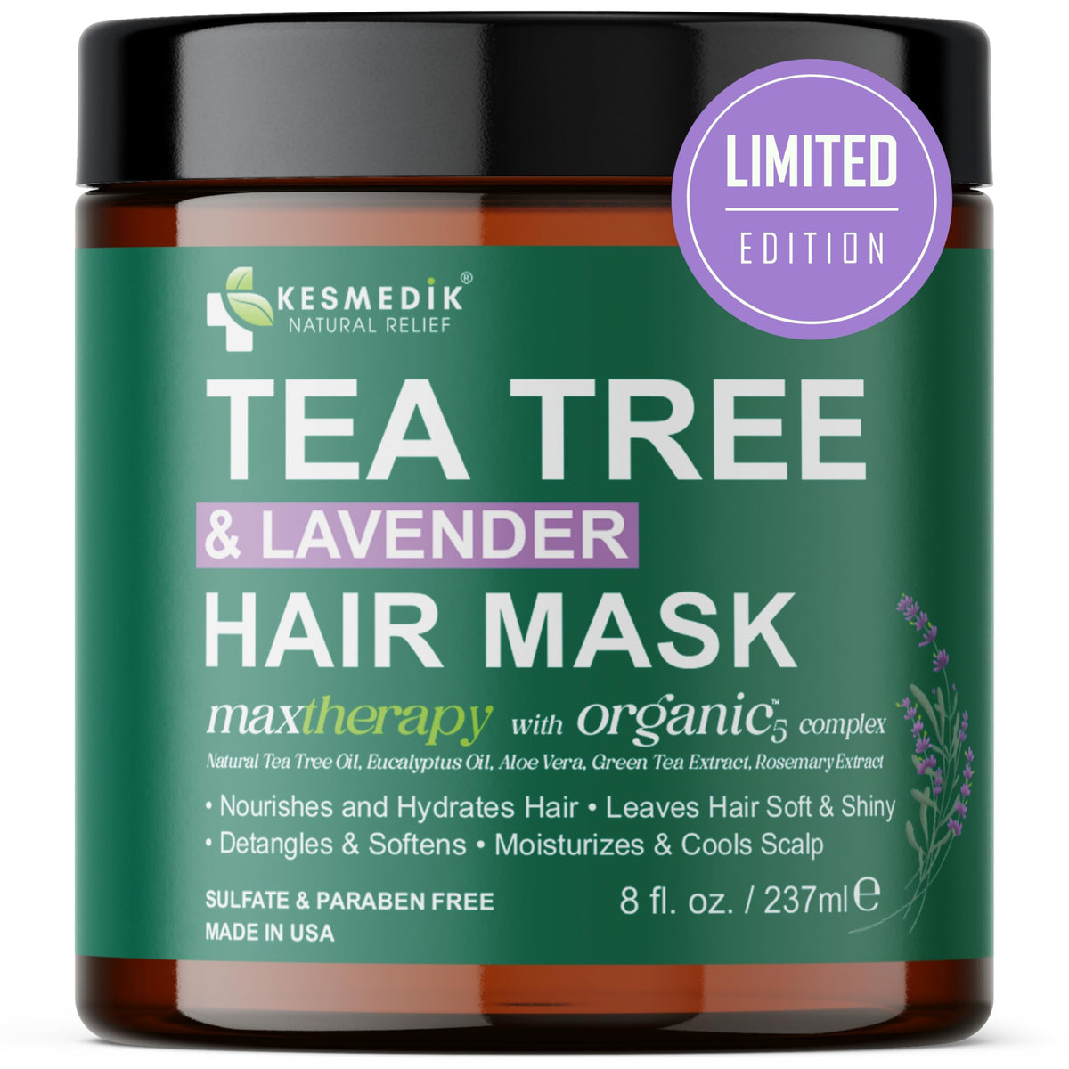 Tea Tree & Lavender Hair Mask & Scalp Treatment – Deep Conditioner for Dry, Damaged Hair, 8 fl oz – Amazon gallery 7