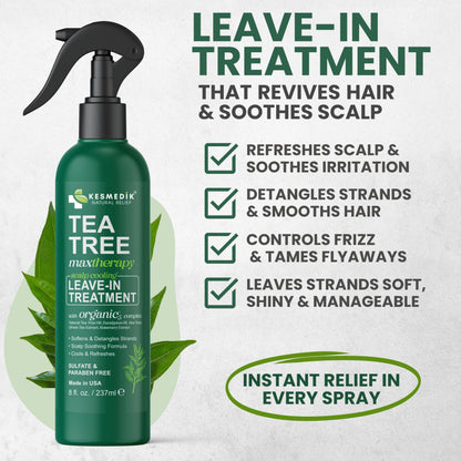 Tea Tree Oil Leave-In Conditioner Detangler Spray – Frizz Control & Scalp Relief, 8 oz – Amazon gallery 2