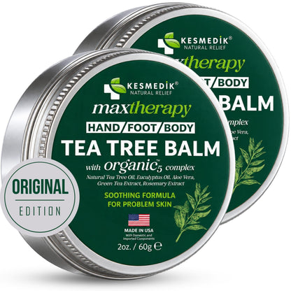 Tea Tree Oil Balm for Skin, Soothing Formula for Problem Skin, 2-Pack – Amazon two-pack image