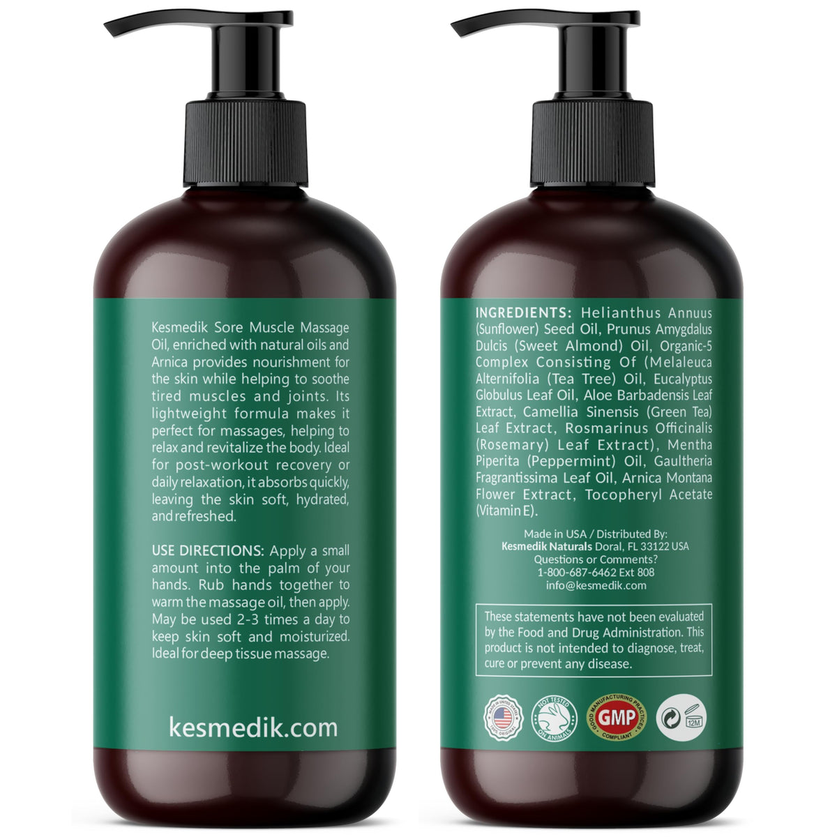 Sore Muscle Massage Oil with Arnica, Tea Tree & Eucalyptus Oil – 8 oz – Amazon gallery 7