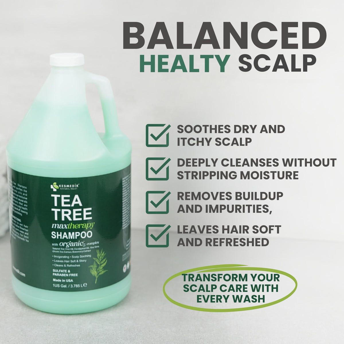 Tea Tree Shampoo Refill – 128 fl oz (1 Gallon) – product information 1