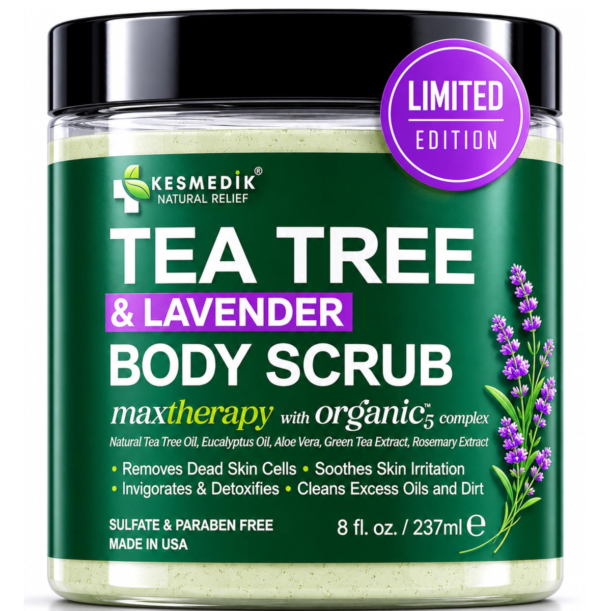 Tea Tree & Lavender Himalayan Salt Body & Foot Scrub – Exfoliating & Hydrating, 8 oz – Amazon gallery 7