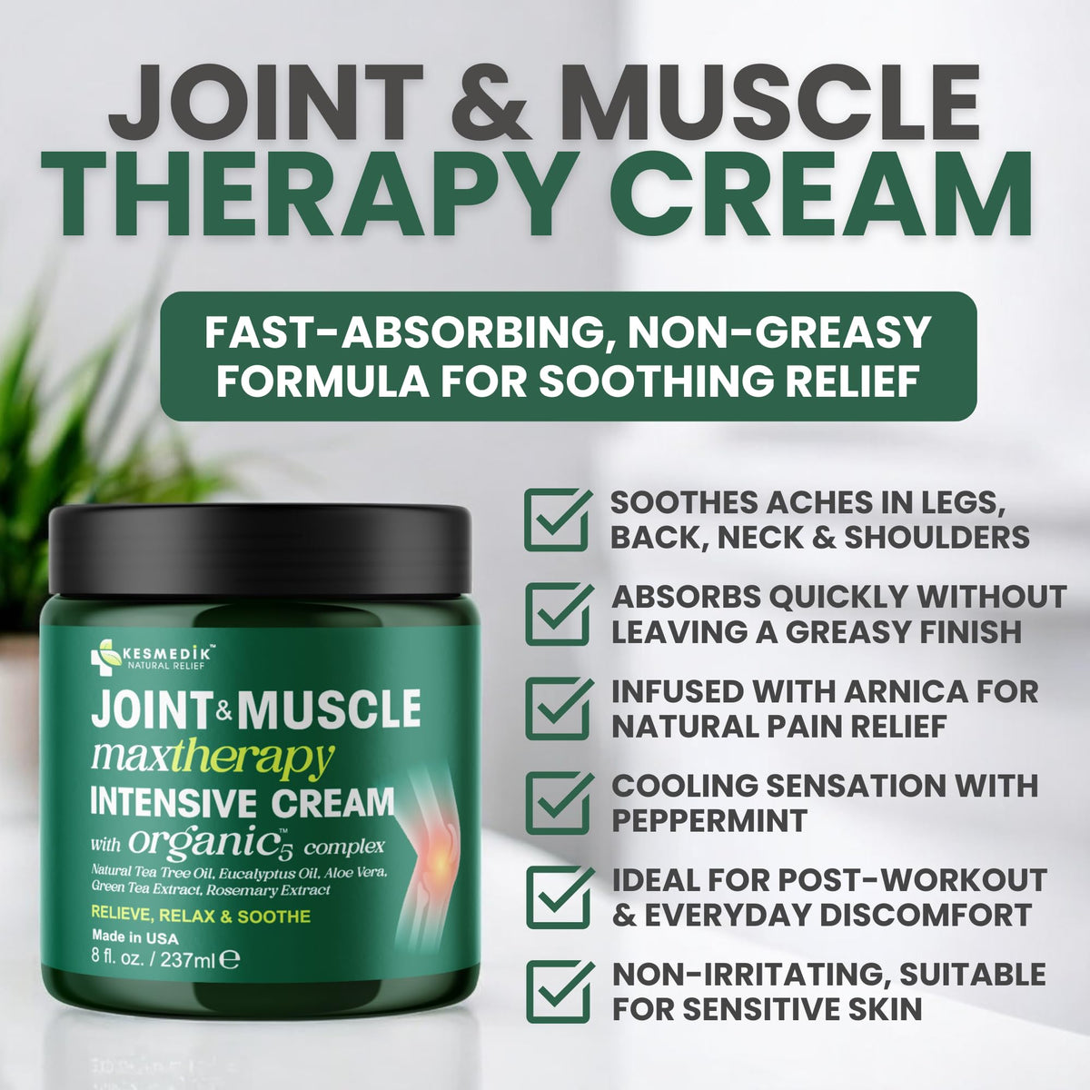 Joint & Muscle MaxTherapy Cream with Arnica, Tea Tree & Eucalyptus – 8 oz – Amazon gallery 2