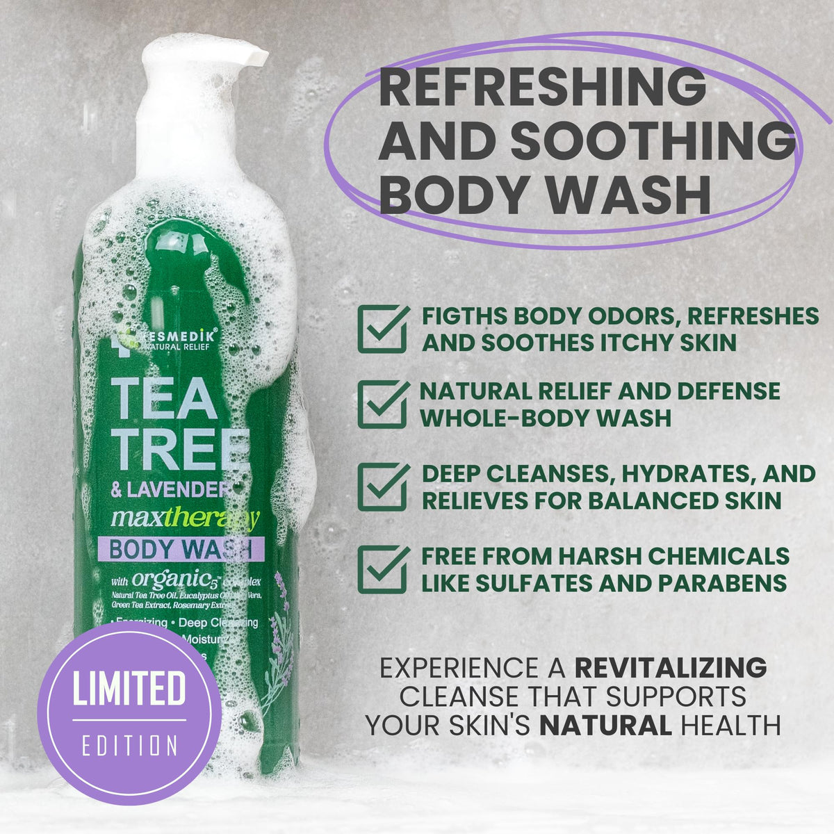 Tea Tree & Lavender Body Wash MaxTherapy – Limited Edition, 16 oz – Amazon gallery 2