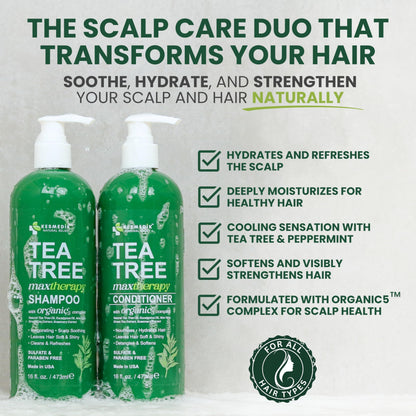 Tea Tree Shampoo & Conditioner MaxTherapy Set – Itchy Scalp & Clarifying Care, 16 oz – Amazon gallery 2
