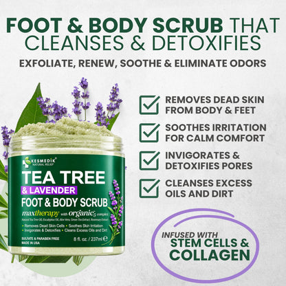 Tea Tree & Lavender Himalayan Salt Body & Foot Scrub – Exfoliating & Hydrating, 8 oz – Amazon gallery 2