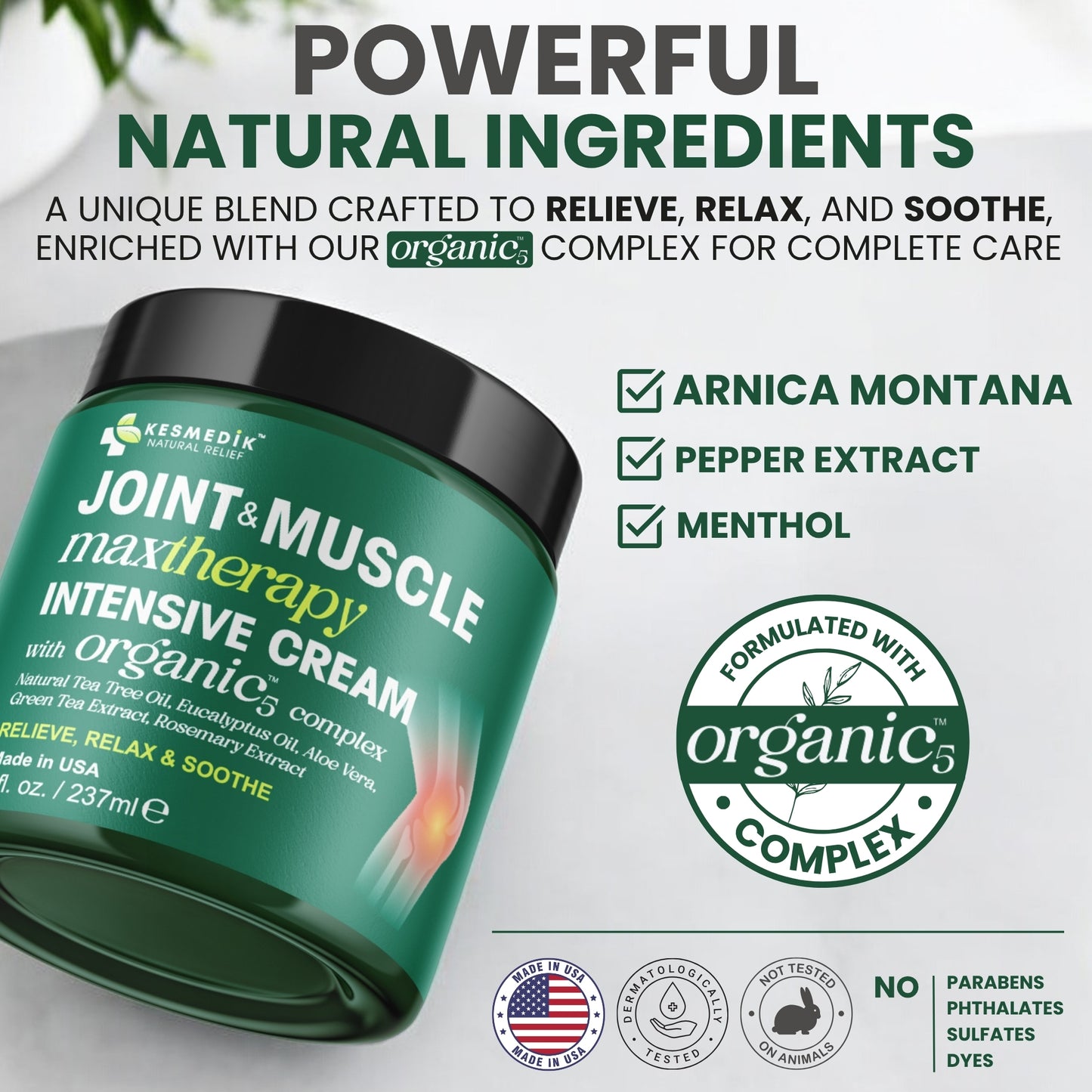 Joint & Muscle MaxTherapy Cream with Arnica, Tea Tree & Eucalyptus – 8 oz