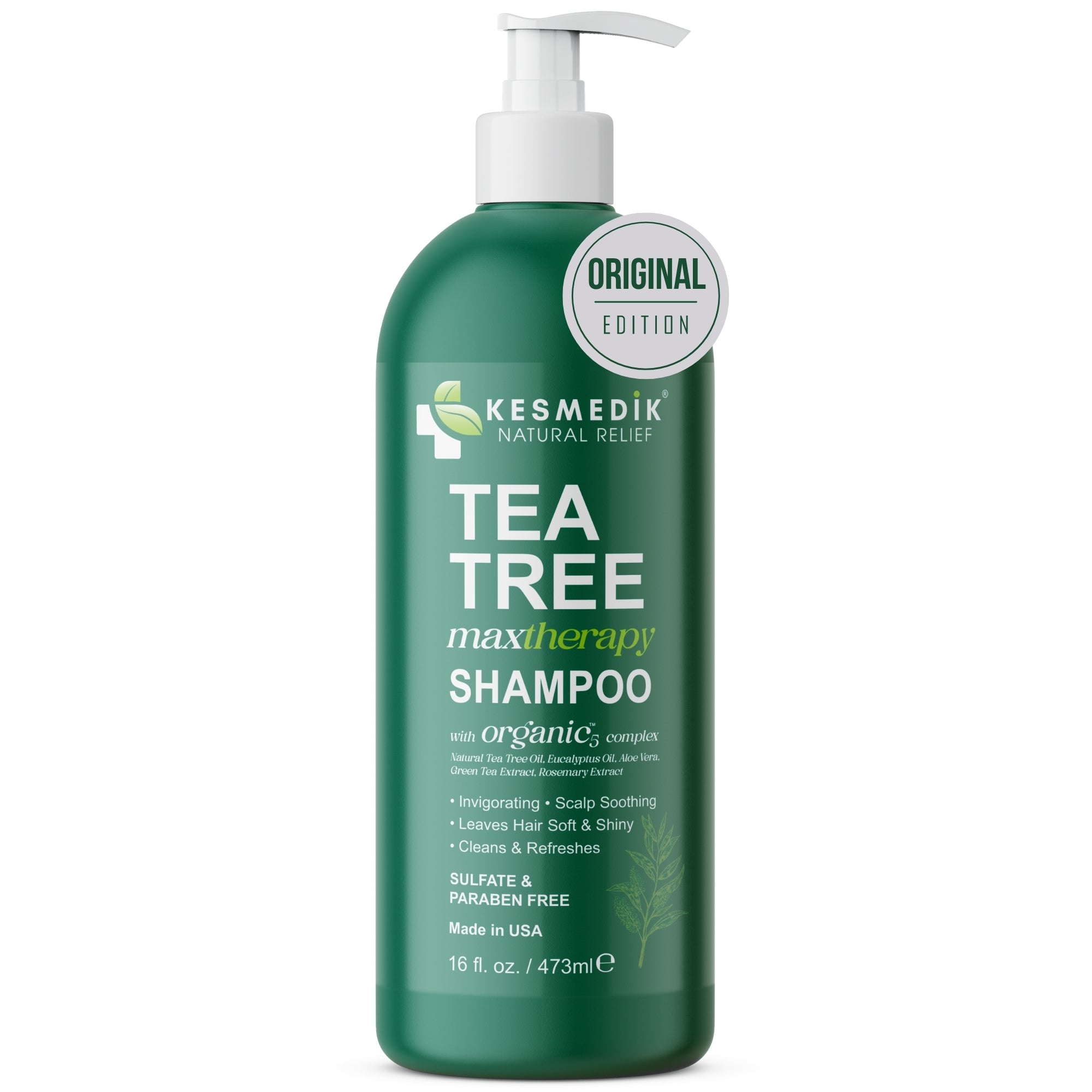 Tea Tree Shampoo for Itchy Scalp & Oily Hair, 16 oz – Kesmedik