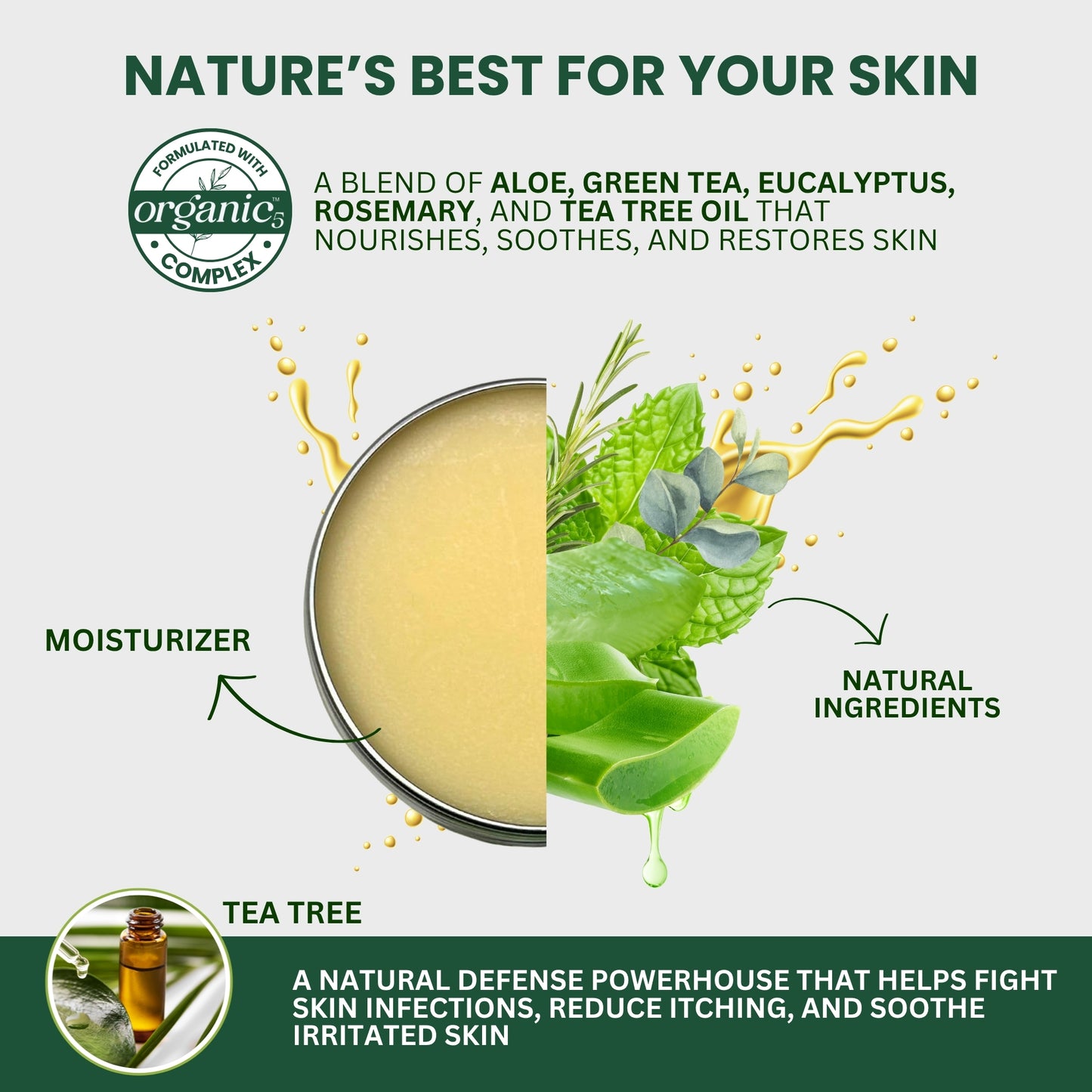 Tea Tree Oil Balm MaxTherapy, Soothing Ointment for Skin Relief, 2 oz