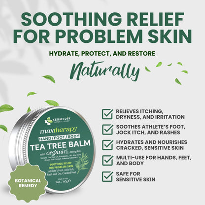 Tea Tree Oil Balm MaxTherapy, Soothing Ointment for Skin Relief, 2 oz