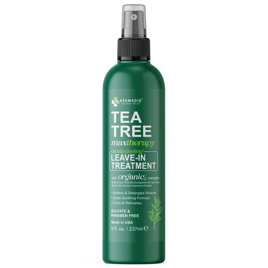 Tea Tree Oil Leave-In Conditioner Detangler Spray – Frizz Control & Scalp Relief, 8 oz