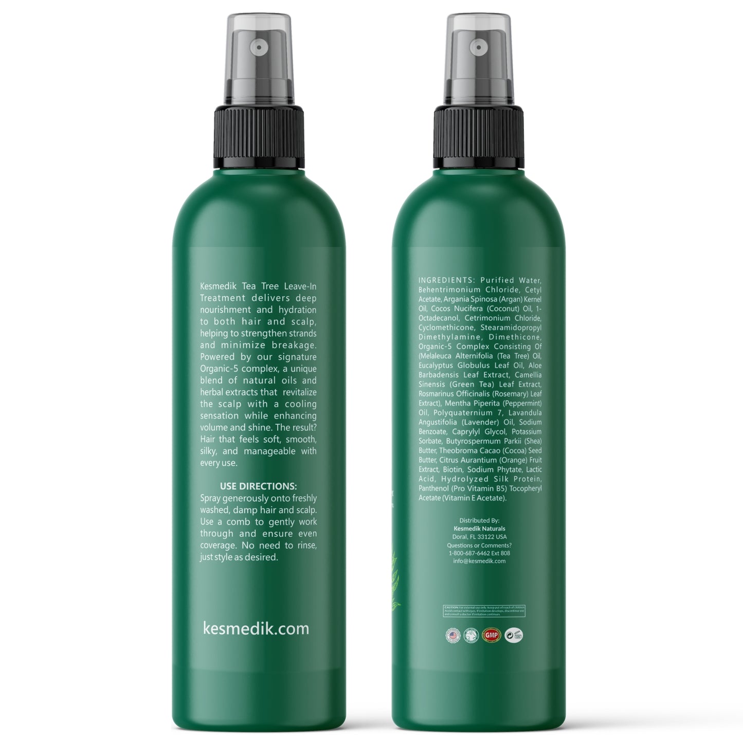Tea Tree Oil Leave-In Conditioner Detangler Spray – Frizz Control & Scalp Relief, 8 oz