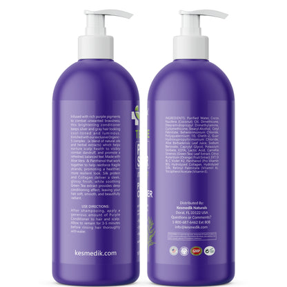 Tea Tree Purple Conditioner – Anti-Brass Toner for Blonde & Silver Hair, 16 oz