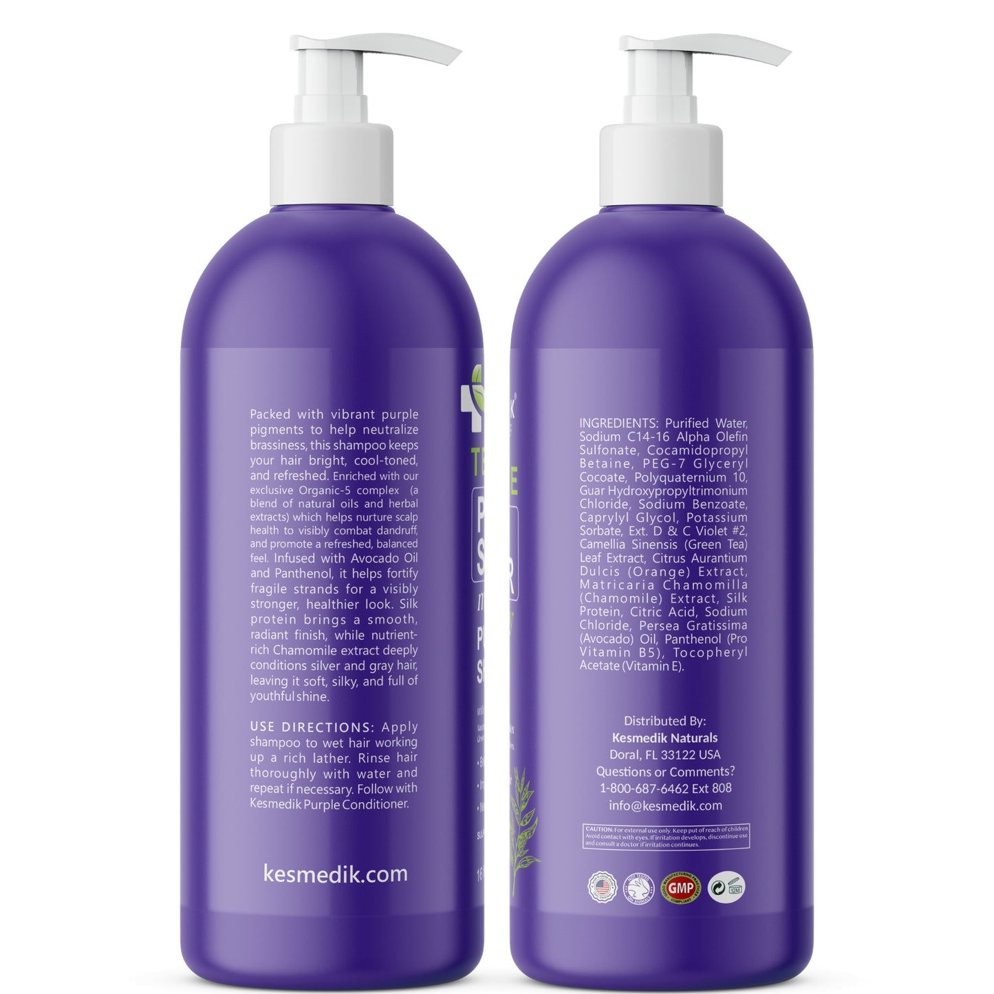 Tea Tree Purple Shampoo – Anti-Brass Toner for Color-Treated Hair, 16 oz