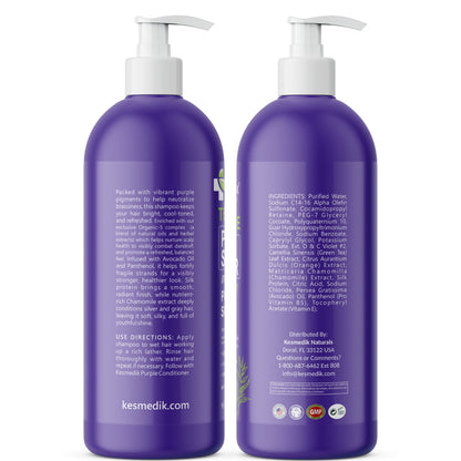 Tea Tree Purple Shampoo – Anti-Brass Toner for Color-Treated Hair, 16 oz