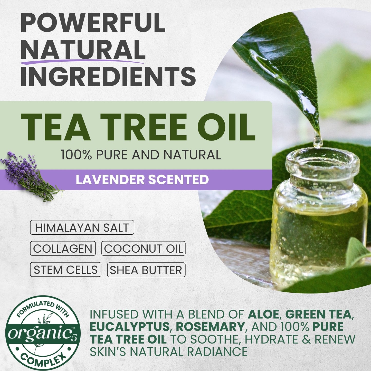 Tea Tree & Lavender Himalayan Salt Body & Foot Scrub – Exfoliating & Hydrating, 8 oz