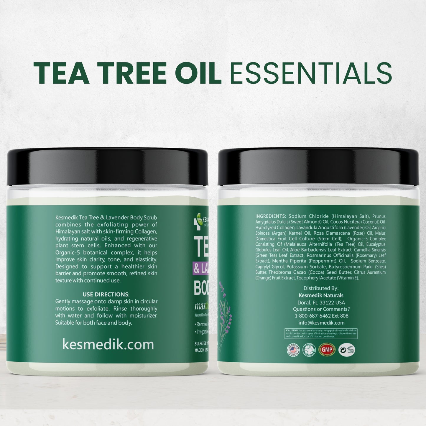 Tea Tree & Lavender Himalayan Salt Body & Foot Scrub – Exfoliating & Hydrating, 8 oz