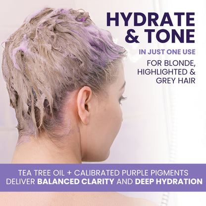 Tea Tree Purple Conditioner – Anti-Brass Toner for Blonde & Silver Hair, 16 oz