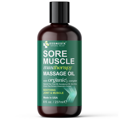 Sore Muscle Massage Oil with Arnica, Tea Tree & Eucalyptus Oil – 8 oz