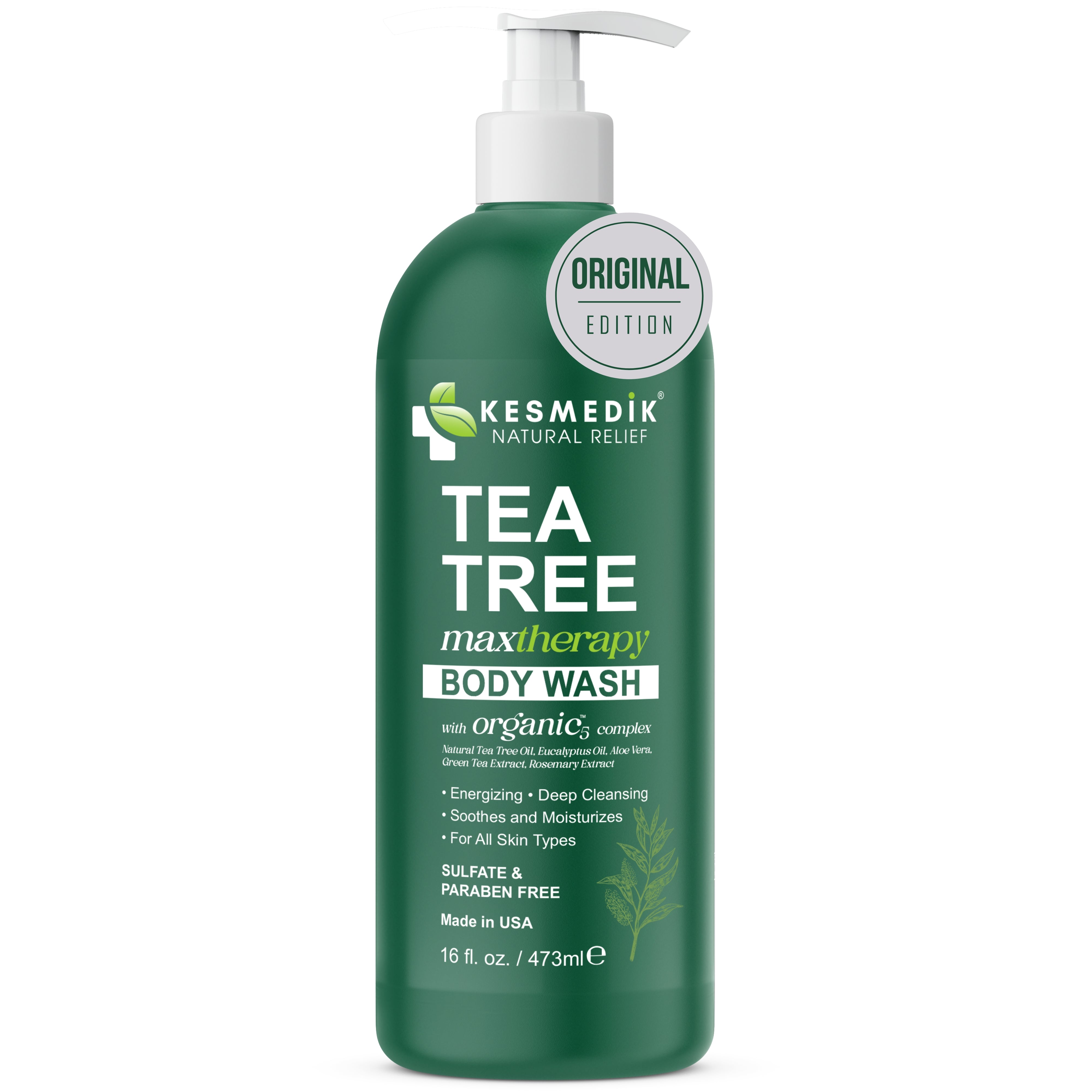 Tea Tree Body Wash for Itchy Skin Relief, 16 oz – Kesmedik Natural