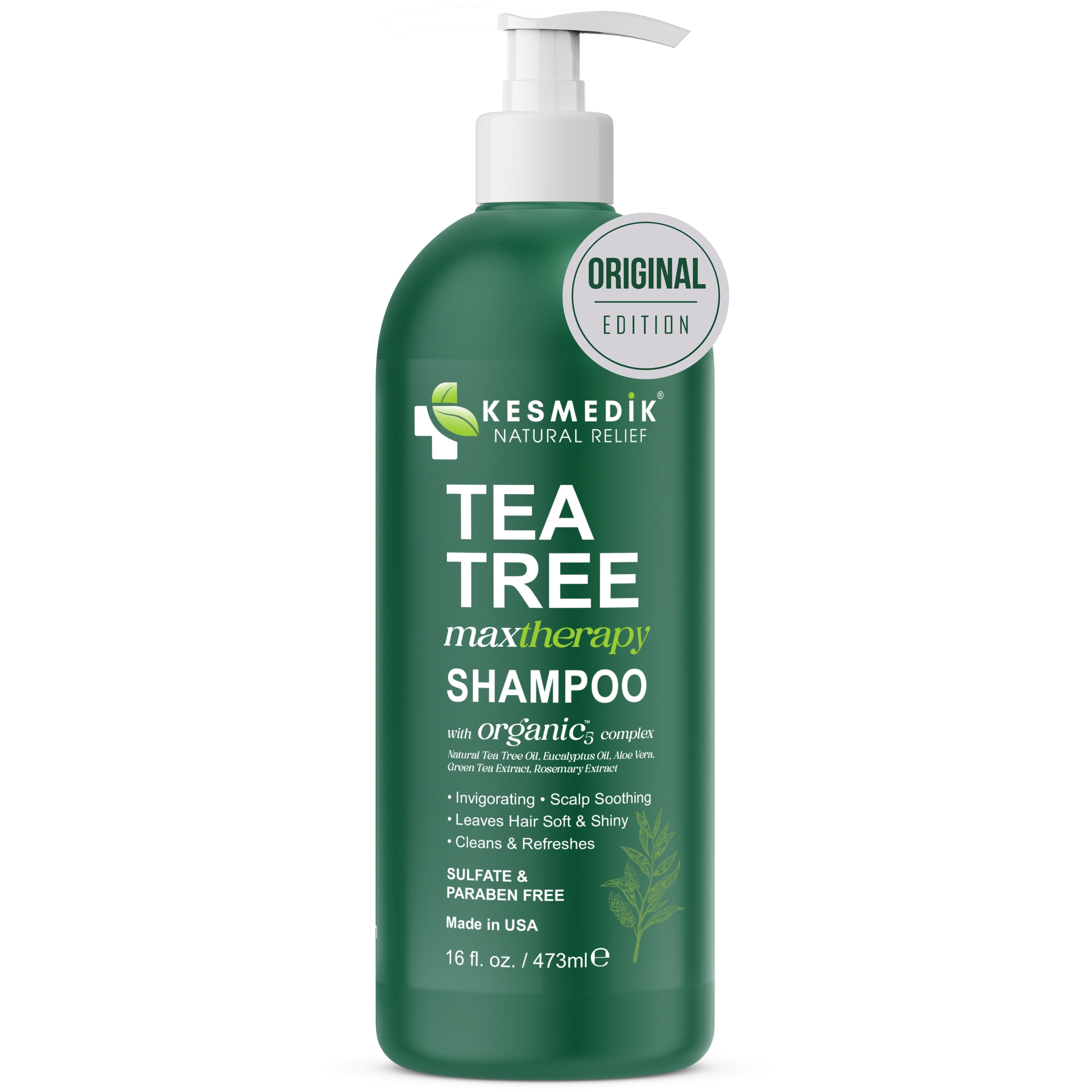 Tea Tree Shampoo for Itchy Scalp & Oily Hair, 16 oz – Kesmedik